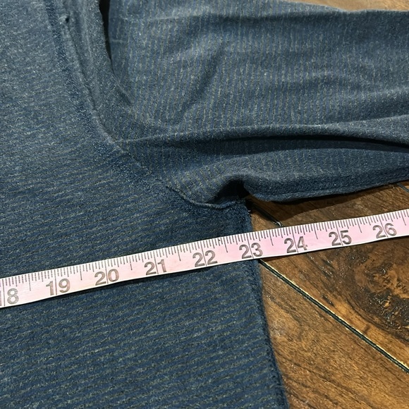 Vintage Lightweight Striped Quarter Button Henley Hoodie Size Large - Picture 7 of 9